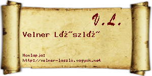 Velner László névjegykártya